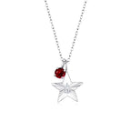 The Star Necklace with 4 Prong Solitaire Pendant WG (4mm) (Apr, Jan) - Eclat by Oui
