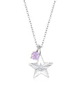 The Star Necklace with 4 Prong Solitaire Pendant WG (4mm) (Apr, Jun) - Eclat by Oui