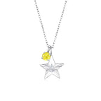 The Star Necklace with 4 Prong Solitaire Pendant WG (4mm) (Apr, Nov) - Eclat by Oui