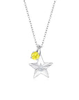The Star Necklace with 4 Prong Solitaire Pendant WG (4mm) (Apr, Nov) - Eclat by Oui