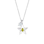 The Star Necklace with 4 Prong Solitaire Pendant WG (4mm) (Aug, Apr) - Eclat by Oui