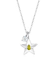 The Star Necklace with 4 Prong Solitaire Pendant WG (4mm) (Aug, Apr) - Eclat by Oui