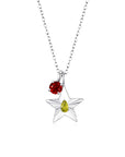 The Star Necklace with 4 Prong Solitaire Pendant WG (4mm) (Aug, Jul) - Eclat by Oui