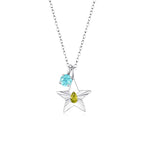 The Star Necklace with 4 Prong Solitaire Pendant WG (4mm) (Aug, Mar) - Eclat by Oui
