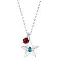 The Star Necklace with 4 Prong Solitaire Pendant WG (4mm) (Dec, Jan) - Eclat by Oui