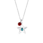 The Star Necklace with 4 Prong Solitaire Pendant WG (4mm) (Dec, Jul) - Eclat by Oui