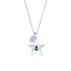 The Star Necklace with 4 Prong Solitaire Pendant WG (4mm) (Dec, Jun) - Eclat by Oui