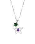 The Star Necklace with 4 Prong Solitaire Pendant WG (4mm) (Feb, May) - Eclat by Oui