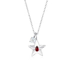 The Star Necklace with 4 Prong Solitaire Pendant WG (4mm) (Jan, Apr) - Eclat by Oui