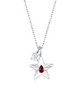 The Star Necklace with 4 Prong Solitaire Pendant WG (4mm) (Jan, Apr) - Eclat by Oui