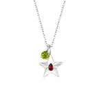 The Star Necklace with 4 Prong Solitaire Pendant WG (4mm) (Jan, Aug) - Eclat by Oui
