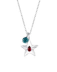 The Star Necklace with 4 Prong Solitaire Pendant WG (4mm) (Jan, Dec) - Eclat by Oui