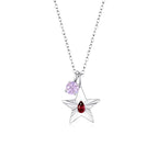 The Star Necklace with 4 Prong Solitaire Pendant WG (4mm) (Jan, Jun) - Eclat by Oui