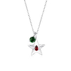 The Star Necklace with 4 Prong Solitaire Pendant WG (4mm) (Jan, May) - Eclat by Oui