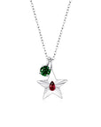 The Star Necklace with 4 Prong Solitaire Pendant WG (4mm) (Jan, May) - Eclat by Oui