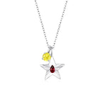 The Star Necklace with 4 Prong Solitaire Pendant WG (4mm) (Jan, Nov) - Eclat by Oui