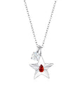 The Star Necklace with 4 Prong Solitaire Pendant WG (4mm) (Jul, Apr) - Eclat by Oui