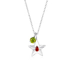 The Star Necklace with 4 Prong Solitaire Pendant WG (4mm) (Jul, Aug) - Eclat by Oui