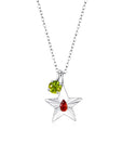 The Star Necklace with 4 Prong Solitaire Pendant WG (4mm) (Jul, Aug) - Eclat by Oui