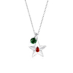 The Star Necklace with 4 Prong Solitaire Pendant WG (4mm) (Jul, May) - Eclat by Oui