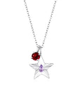 The Star Necklace with 4 Prong Solitaire Pendant WG (4mm) (Jun, Jan) - Eclat by Oui