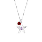 The Star Necklace with 4 Prong Solitaire Pendant WG (4mm) (Jun, Jul) - Eclat by Oui