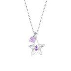 The Star Necklace with 4 Prong Solitaire Pendant WG (4mm) (Jun, Jun) - Eclat by Oui