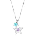 The Star Necklace with 4 Prong Solitaire Pendant WG (4mm) (Jun, Mar) - Eclat by Oui