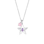 The Star Necklace with 4 Prong Solitaire Pendant WG (4mm) (Jun, Oct) - Eclat by Oui