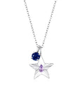The Star Necklace with 4 Prong Solitaire Pendant WG (4mm) (Jun, Sep) - Eclat by Oui