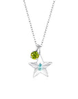 The Star Necklace with 4 Prong Solitaire Pendant WG (4mm) (Mar, Aug) - Eclat by Oui