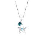 The Star Necklace with 4 Prong Solitaire Pendant WG (4mm) (Mar, Dec) - Eclat by Oui