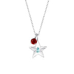 The Star Necklace with 4 Prong Solitaire Pendant WG (4mm) (Mar, Jul) - Eclat by Oui
