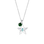 The Star Necklace with 4 Prong Solitaire Pendant WG (4mm) (Mar, May) - Eclat by Oui