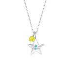 The Star Necklace with 4 Prong Solitaire Pendant WG (4mm) (Mar, Nov) - Eclat by Oui