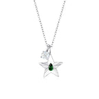 The Star Necklace with 4 Prong Solitaire Pendant WG (4mm) (May, Apr) - Eclat by Oui