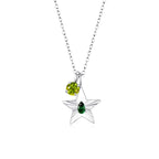 The Star Necklace with 4 Prong Solitaire Pendant WG (4mm) (May, Aug) - Eclat by Oui