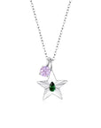 The Star Necklace with 4 Prong Solitaire Pendant WG (4mm) (May, Jun) - Eclat by Oui