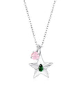 The Star Necklace with 4 Prong Solitaire Pendant WG (4mm) (May, Oct) - Eclat by Oui