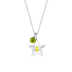 The Star Necklace with 4 Prong Solitaire Pendant WG (4mm) (Nov, Aug) - Eclat by Oui