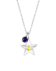 The Star Necklace with 4 Prong Solitaire Pendant WG (4mm) (Nov, Feb) - Eclat by Oui