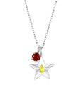 The Star Necklace with 4 Prong Solitaire Pendant WG (4mm) (Nov, Jul) - Eclat by Oui