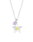 The Star Necklace with 4 Prong Solitaire Pendant WG (4mm) (Nov, Jun) - Eclat by Oui
