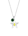 The Star Necklace with 4 Prong Solitaire Pendant WG (4mm) (Nov, May) - Eclat by Oui