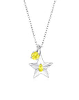 The Star Necklace with 4 Prong Solitaire Pendant WG (4mm) (Nov, Nov) - Eclat by Oui
