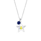The Star Necklace with 4 Prong Solitaire Pendant WG (4mm) (Nov, Sep) - Eclat by Oui