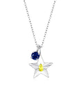 The Star Necklace with 4 Prong Solitaire Pendant WG (4mm) (Nov, Sep) - Eclat by Oui