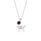 The Star Necklace with 4 Prong Solitaire Pendant WG (4mm) (Oct, Feb) - Eclat by Oui