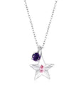 The Star Necklace with 4 Prong Solitaire Pendant WG (4mm) (Oct, Feb) - Eclat by Oui