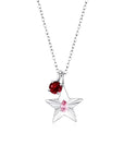 The Star Necklace with 4 Prong Solitaire Pendant WG (4mm) (Oct, Jan) - Eclat by Oui